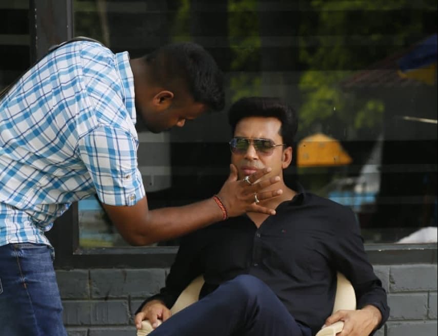 Anand Ojha at a set of one of his movies while shooting | Special arrangement