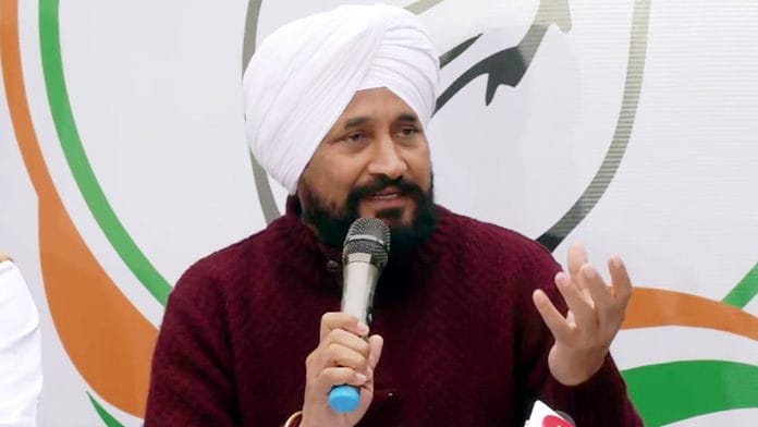 File photo of former Punjab chief minister Charanjit Singh Channi addressing a press conference in Chandigarh | ANI