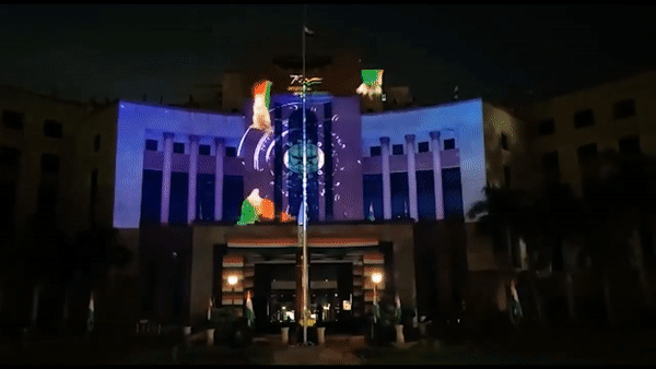 DRDO conducts projection mapping at its headquarters marking Independence Day