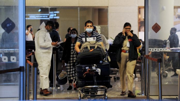 Representational image | a passenger comes out from the Chhatrapati Shivaji Maharaj International Airport in Mumbai | ANI Photo