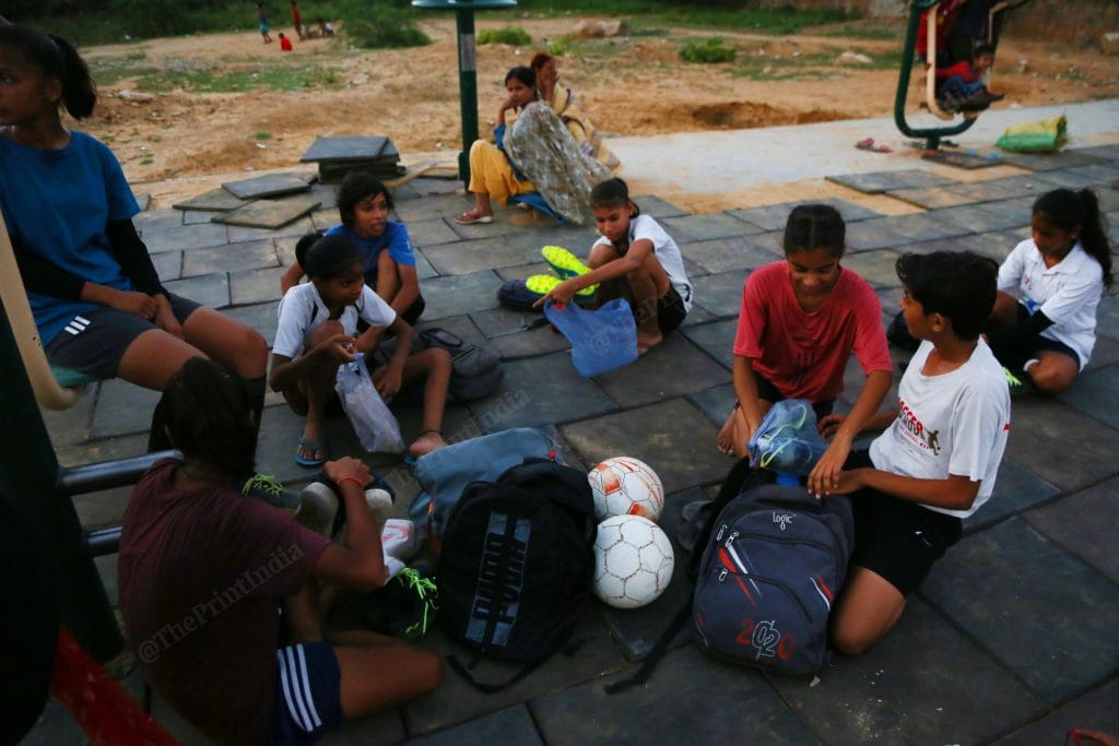 Girls after evening practice session | Photo: Manisha Mondal | ThePrint
