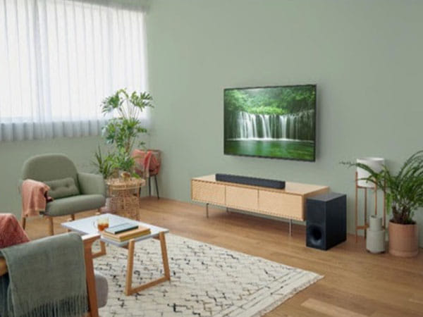 Enjoy rich surround sound and clear dialogue with Sony's HT-S400 soundbar and powerful wireless subwoofer