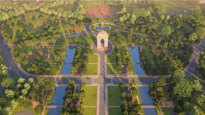 The aerial view of Kartavya Path in New Delhi | Twitter | @airnewsalerts