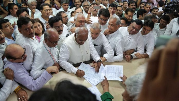 Mallikarjun Kharge files his nomination form for Congress’ presidential election, 30 September | Credit: Suraj Singh Bisht, ThePrint