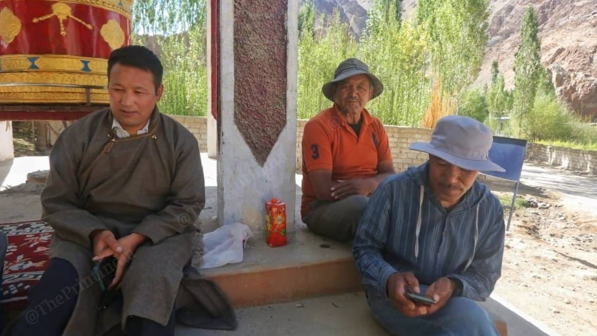 Tashi Nurbu (right), Tsering Gurmat and Sonam Phunchok at Igoo | Praveen Jain | ThePrint