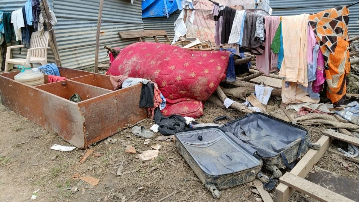 The debris at Saul Kere settlement | Credit: Sowmiya Ashok, ThePrint