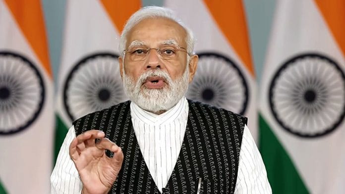 Prime Minister Narendra Modi virtually addresses the Plenary Session of 7th Eastern Economic Forum in Russia's Vladivostok, in New Delhi on 7 September 2022 | ANI Photo