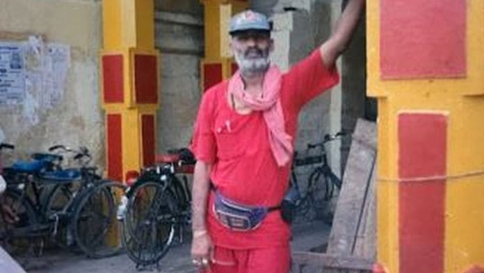 A photo of Pasha from his pilgrimage tours, kept in his family albums | Jyoti Yadav/ThePrint