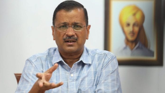 Delhi CM Arvind Kejriwal addresses a press conference in New Delhi on 16 September 2022 | PTI