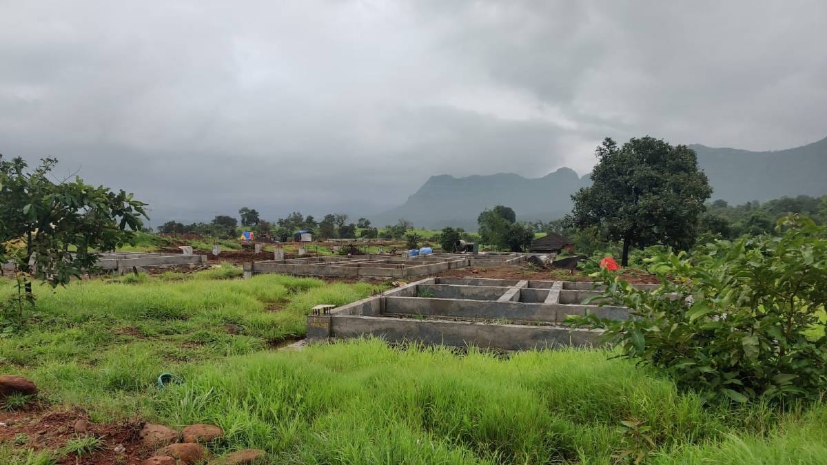 The cement squares at the rehabilitation site | Photo: Purva Chitnis | ThePrint