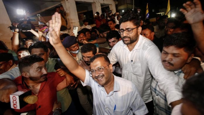Delhi Chief Minister Arvind Kejriwal in Ahmedabad Monday | PTI