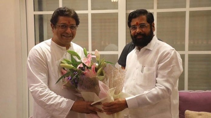 Maharashtra Chief Minister Eknath Shinde met MNS chief Raj Thackeray Thursday | Twitter | @mnsadhikrut