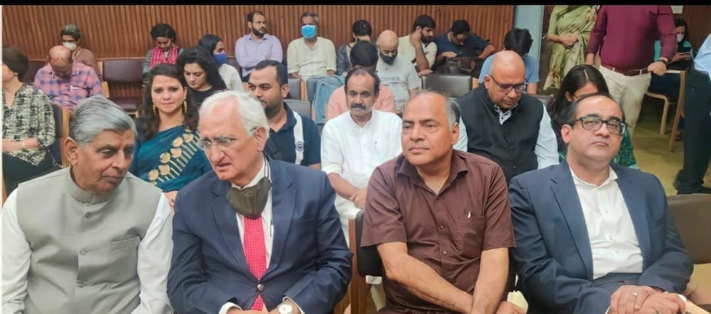 Salman Khurshid at the book launch of Divorce and Democracy, IIC, Delhi | Twitter/salman7khurshid