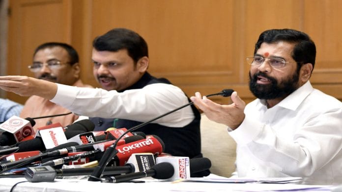 Maharashtra Chief Minister Eknath Shinde (right) with Deputy CM Devendra Fadnavis | ANI