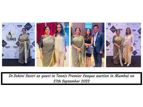 Wellness Coach Dr Sohini Sastri attends Auction Event for Tennis Premier League 2022