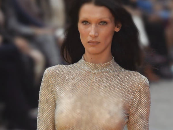 Bella Hadid takes over Paris Fashion Week in sheer Stella McCartney catsuit