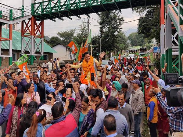 Rakesh Chaudhary files nomination to contest from Dharamshala in Himachal polls