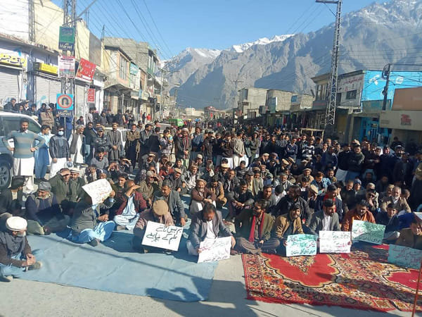 Awami Action Committee stages protest against cut in wheat quota, imposition of taxes in PoK  