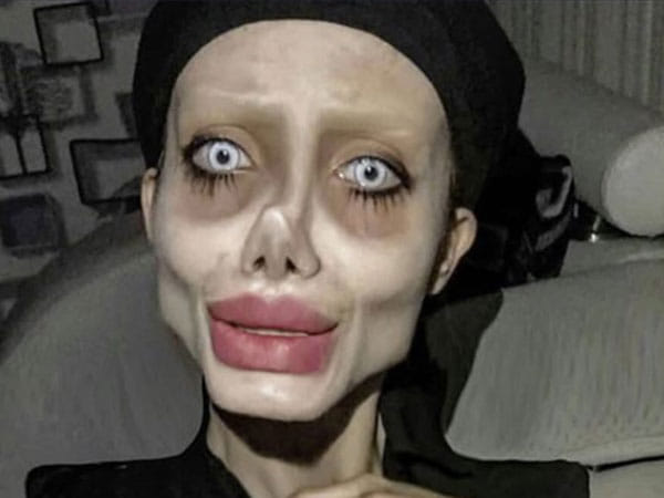 Iran's 'Zombie Angelina Jolie' reveals her real face after release from prison