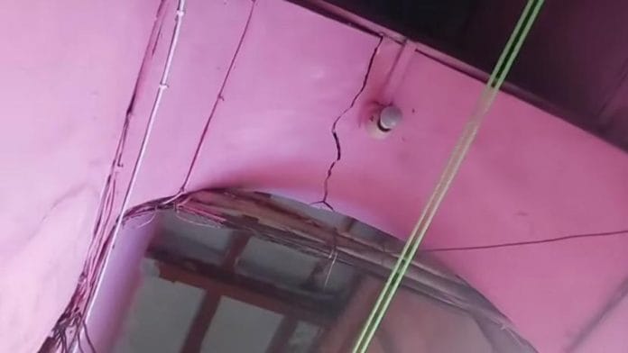 Cracks inside a house on Kolkata's BB Ganguly street | Photo by special arrangement