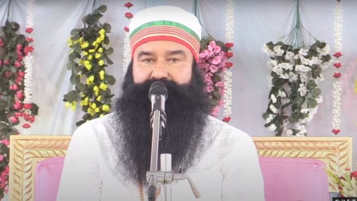 Dera Sacha Sauda Chief Ram Rahim Singh speaking at the virtual satsang | Credit: YouTube, MSG ARMY