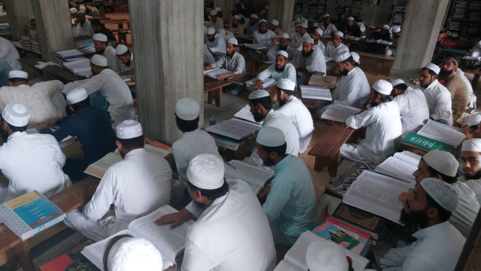 File photo of students studying inside a class at Jamia Tush-Sheikh Hussain Ahmed Madani, an Islamic seminary in Deoband | Heena Fatima | ThePrint
