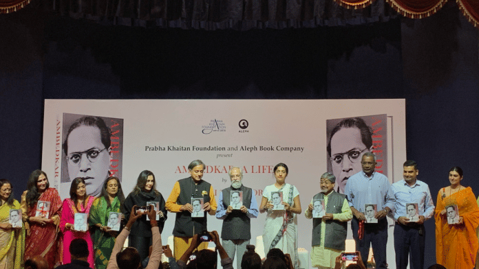 Congress MP Shashi Tharoor at the launch of his book 'Ambedkar: A Life’ at Teen Murti Bhavan, Delhi | Shania Matthew