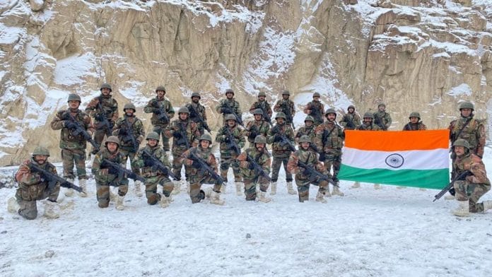 File photo of Indian soldiers at Galwan on New Year | Twitter | @adgpi