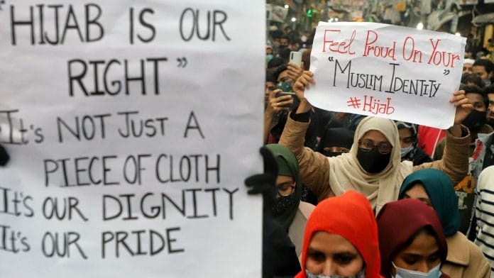 A protest march at Shaheen Bagh in Delhi over Karnataka hijab ban on 9 February 2022 | Representational image | ANI