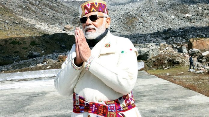 PM Modi wears 'chola dora' during visit to Kedarnath Friday | ANI