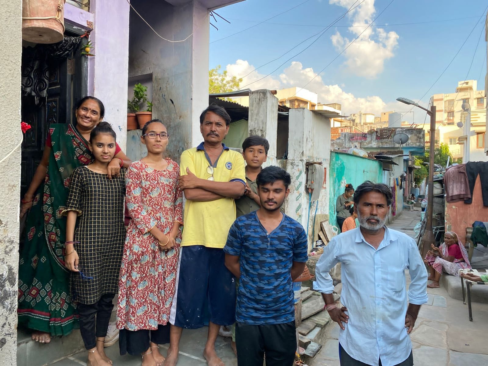 The Chitara family outside their home | Janki Dave