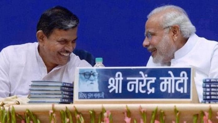 File photo of RSS general secretary Dattatreya Hosabale with PM Narendra Modi | PTI