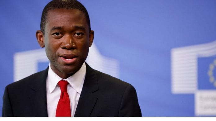 File photo of U.S. Deputy Treasury Secretary Wally Adeyemo speaking during a joint news conference with EU Commissioner McGuinness (not pictured) in Brussels | Reuters