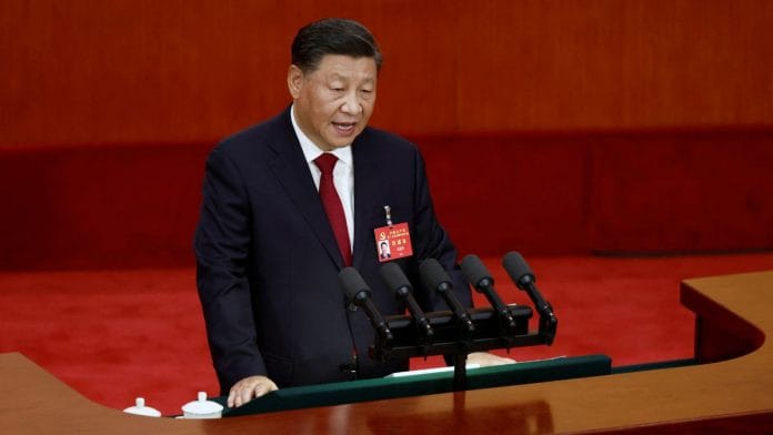 Chinese President Xi Jinping speaks during the opening ceremony of the 20th National Congress of the Communist Party of China in Beijing, on 16 October 2022 | Reuters/Thomas Peter
