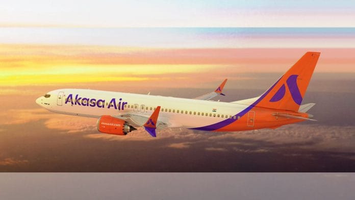 Akasa Air | Representational image | Twitter/@AkasaAir