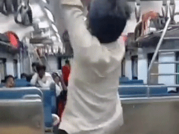 Viral video: Man swings on handrail inside local train, netizens awed by 'Spiderman'