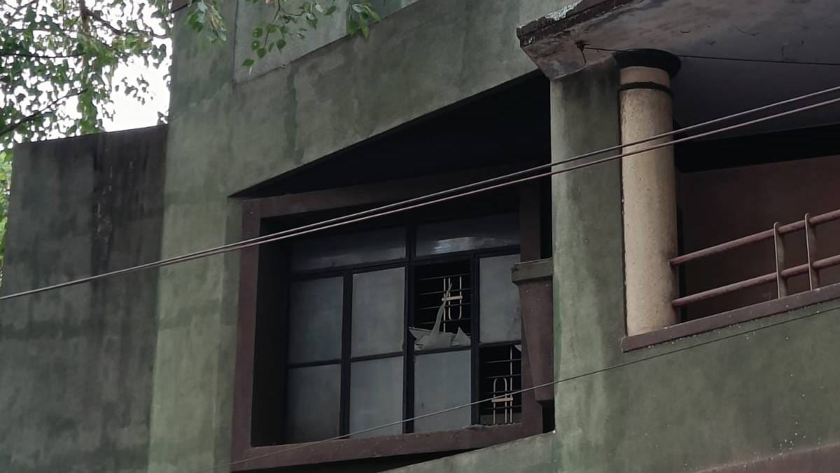 A shattered glass pane near the blast site | Photo: Sowmiya Ashok | ThePrint