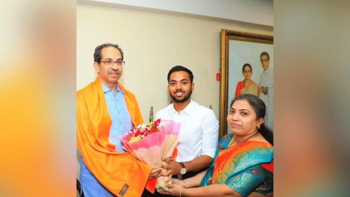 Uddhav Thackeray and his nominee candidate Rutuju Latke | Photo: Twitter /@RutujaRLatke