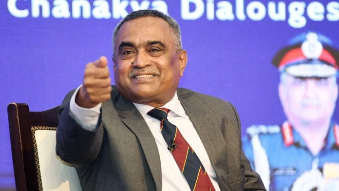 Indian Army Chief General Manoj Pande attends the Chanakya Dialogues on arming the Army in New Delhi Saturday | ANI