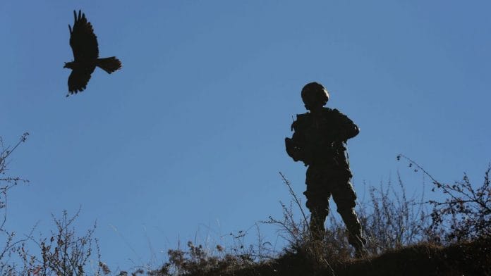 Indian Army jawan with kite trained to attack enemy drones, in Auli | Suraj Singh Bisht | ThePrint