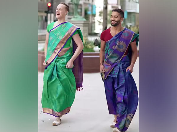 WATCH: Two men in US don sarees for their friend's wedding