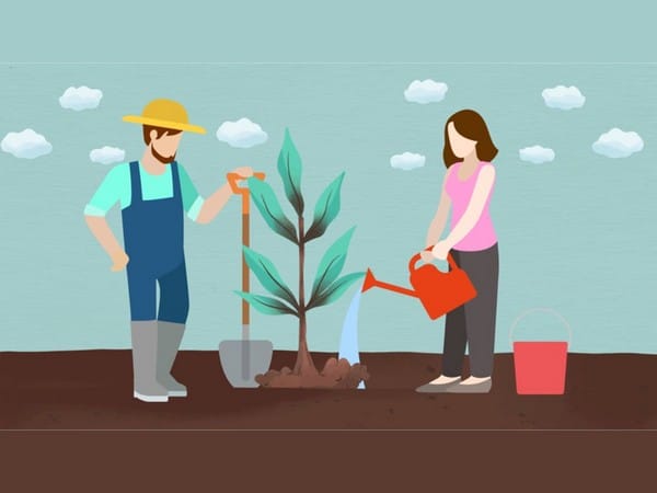 Vijay Singla's campaign near Chandigarh Railway Station of Planting Trees to protect the environment