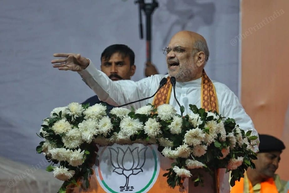 Amit Shah addressing public meeting in Ahmedabad | Photo: Praveen Jain | ThePrint
