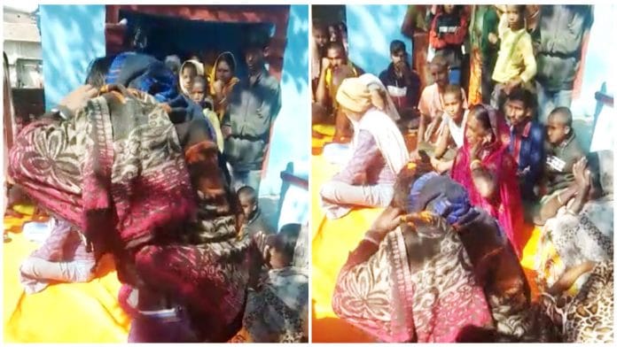 Still from a purported video of the accused being made to do sit-ups | Twitter