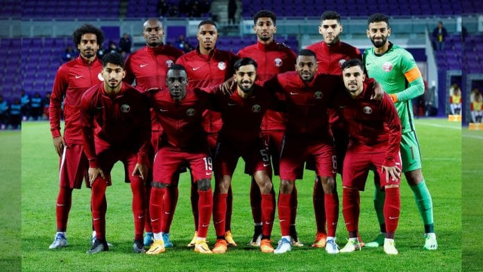 Qatar players pose for a team group photo before the match | Reuters fiel photo