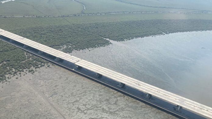 An aerial view of the Mumbai Trans Harbour link | Kushan Mitra