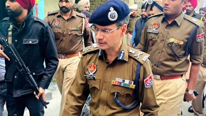 Punjab DGP Gaurav Yadav during cordon & search operation in Ludhiana on Tuesday | Twitter | @PunjabPoliceInd