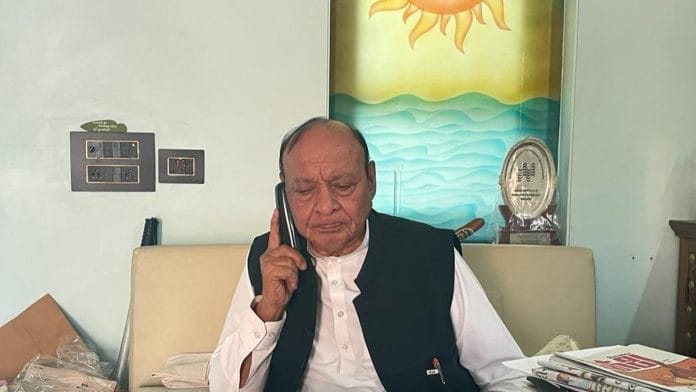 Shankersinh Vaghela at his residence on outskirts of Gandhinagar | Shanker Arnimesh | ThePrint