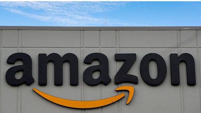 File photo of the Amazon logo seen outside its JFK8 distribution center in Staten Island, New York, U.S. 25 November, 2020 | Reuters