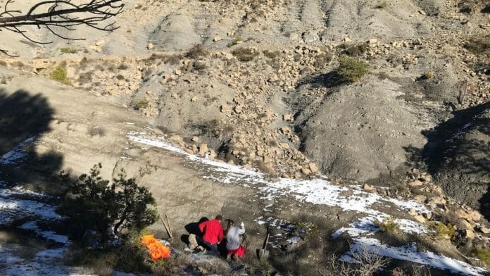 The excavation site where fossils of the large Cretaceous Period sea turtle Leviathanochelys aenigmatica were found in Catalonia's Alt Urgell county in northeastern Spain | Reuters